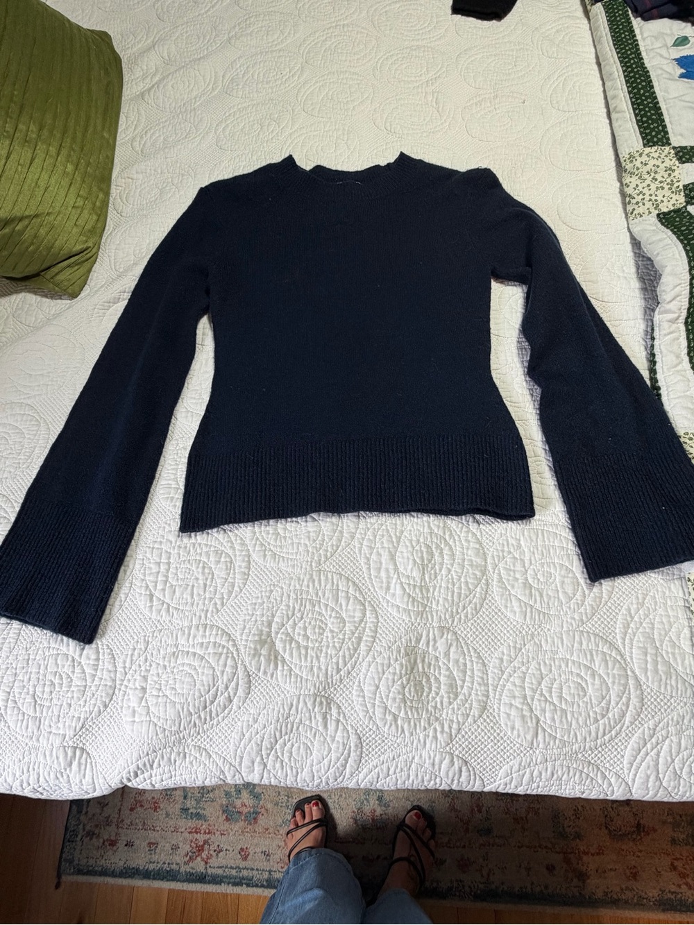 H&M Navy Crewneck Long-Sleeve Knit Sweater